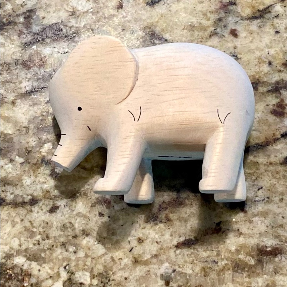 Carved Wooden Elephant Figurine - Picture 6 of 7